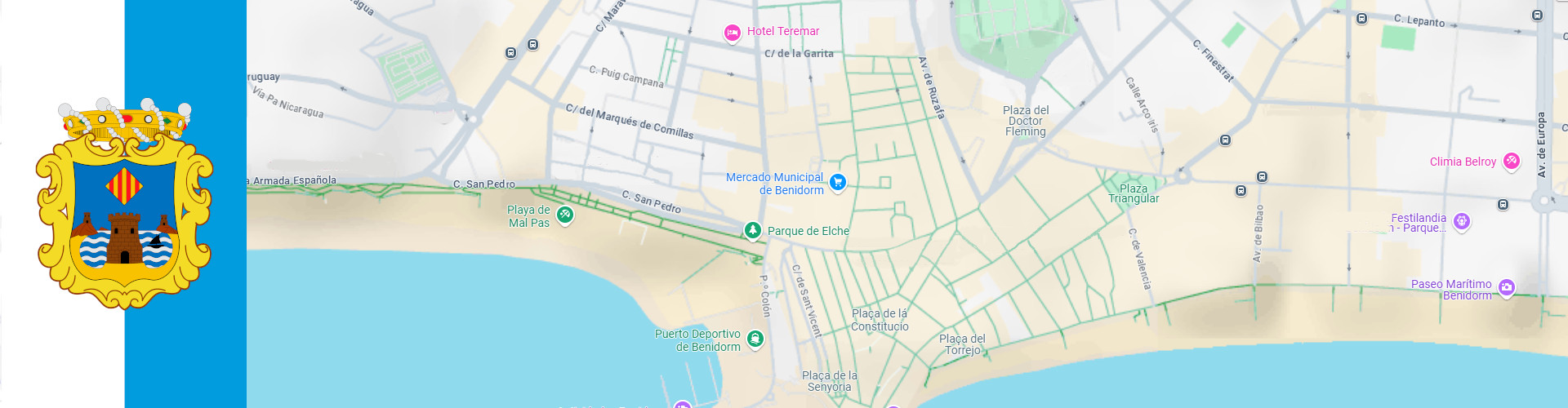 Mapa Hotel Teremar - Benidorm - Costa Blanca